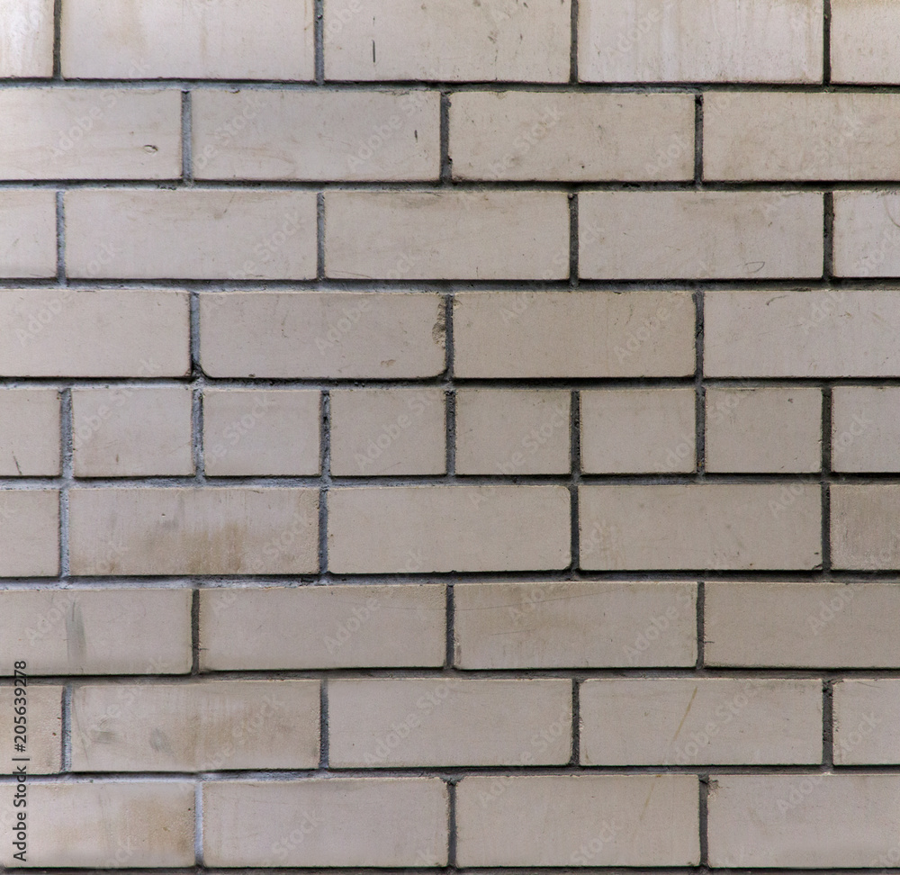 Naklejka premium White brick wall texture ,white brick wall background. Square photograph