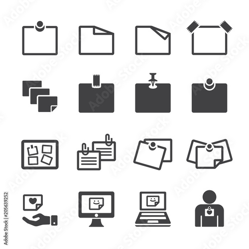 Sticky note icon set