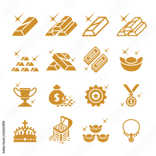 Gold icon set