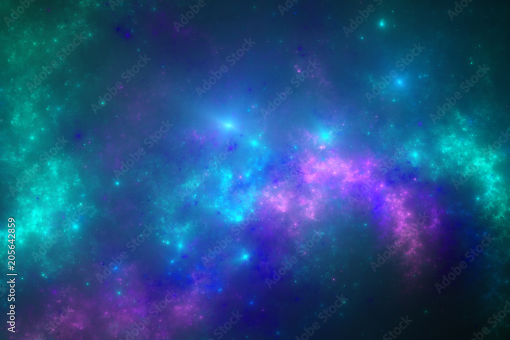Abstract fractal galaxy or nebula, digital artwork for creative graphic design