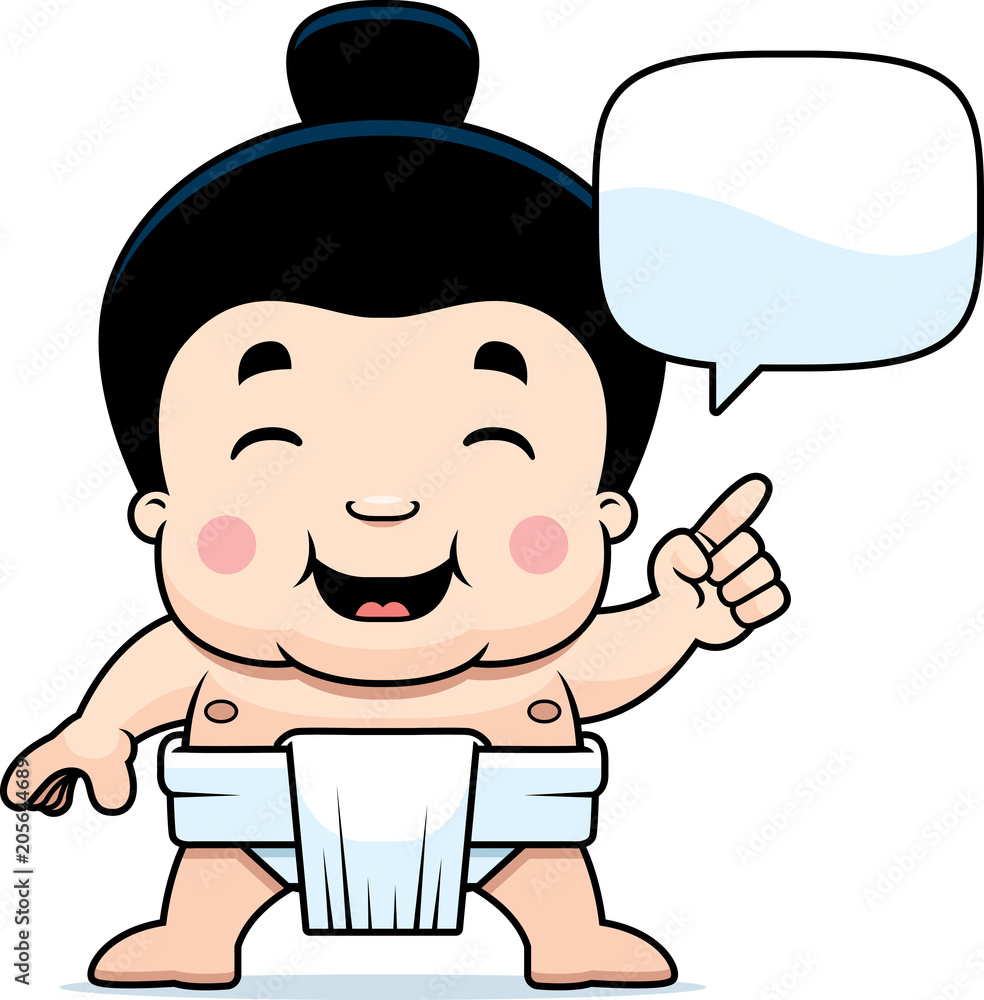 Obraz premium Cartoon Sumo Boy Talking