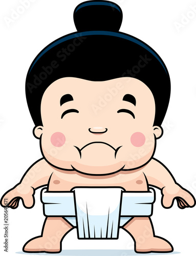 Cartoon Sumo Boy Sad