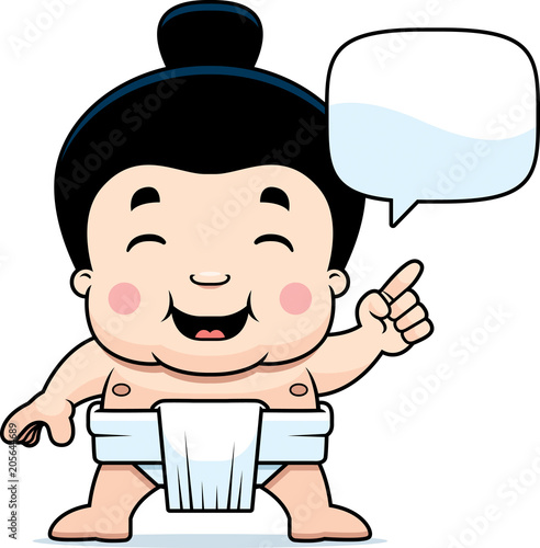 Cartoon Sumo Boy Talking