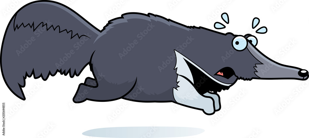 Fototapeta premium Cartoon Anteater Running Away