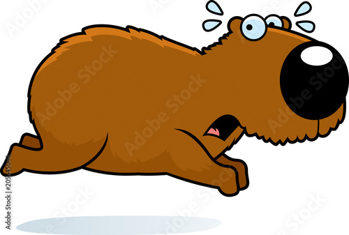Cartoon Capybara Running Away