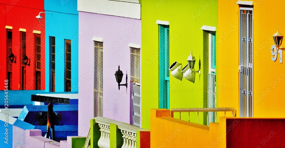 Fototapeta premium Landscape with colorful Houses in Bo-Kaap Cape Town