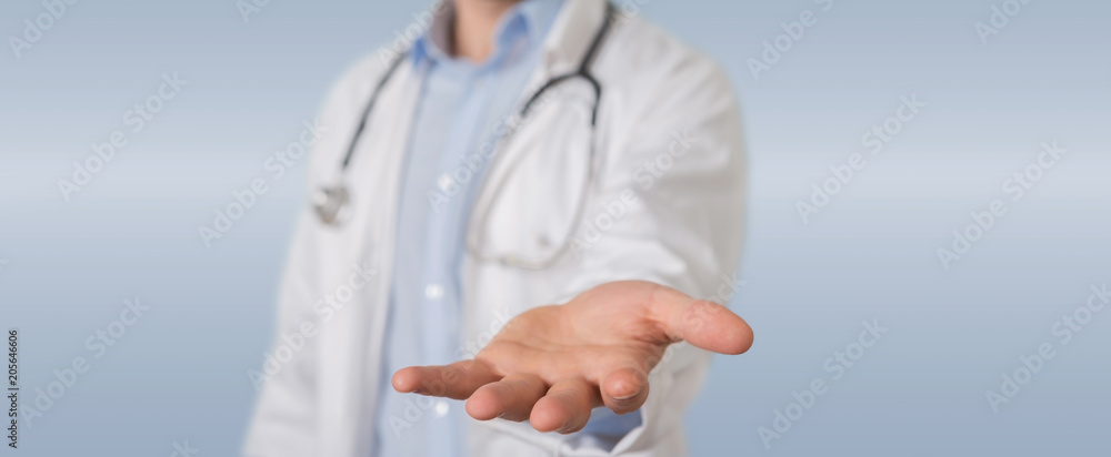 Doctor giving empty hands Doctor giving empty hands