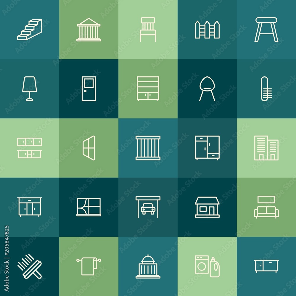 Modern Simple Set of buildings, furniture, housekeeping Vector outline Icons. Contains such Icons as government, work, court, wardrobe and more on green background. Fully Editable. Pixel Perfect. Modern Simple Set of buildings, furniture, housekeeping Vector outline Icons. Contains such Icons as government, work, court, wardrobe and more on green background. Fully Editable. Pixel Perfect.