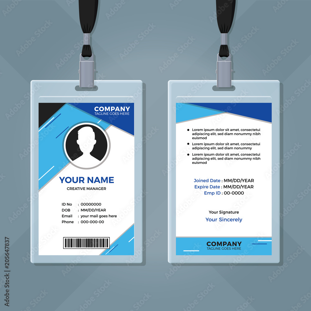 Employee Id Card Design Template