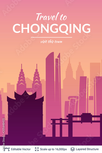 Chongqing famous China city scape.