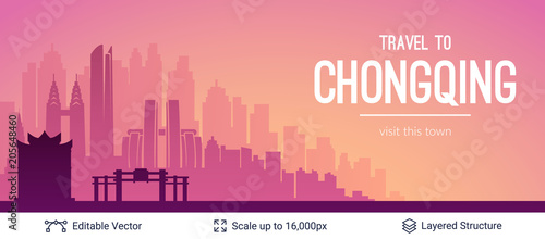 Chongqing famous China city scape.