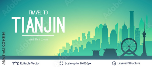 Tianjin famous China city scape.