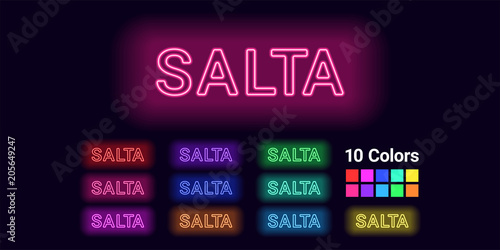 Neon name of Salta city