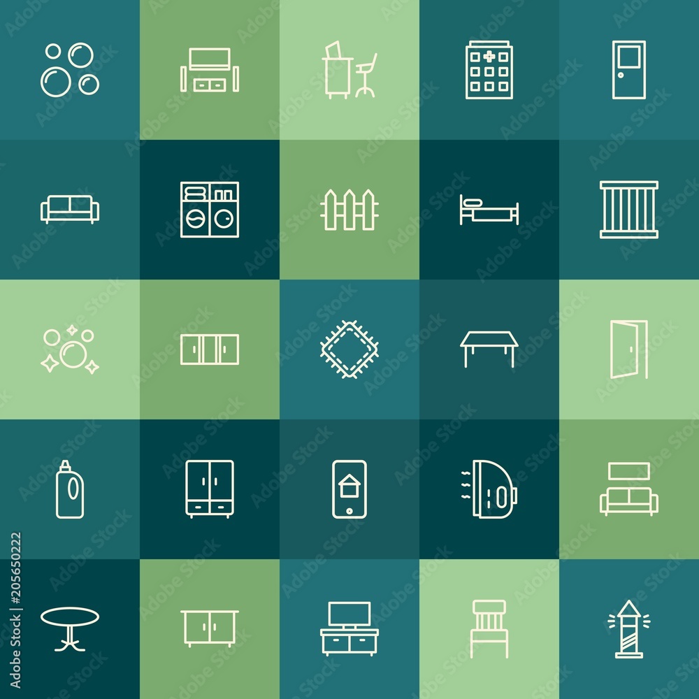 Φωτογραφία Modern Simple Set of buildings, furniture, housekeeping Vector outline Icons