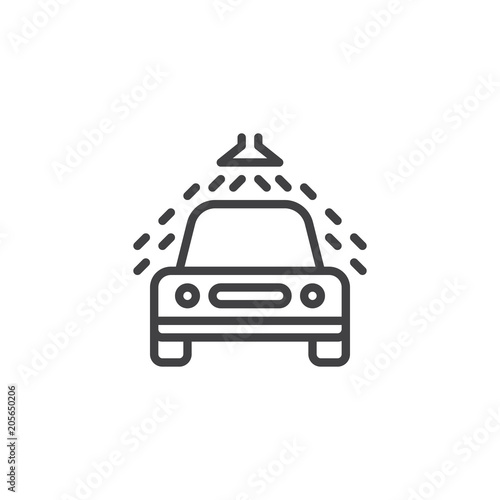 Car wash outline icon. linear style sign for mobile concept and web design. car washing service simple line vector icon. Symbol, logo illustration. Pixel perfect vector graphics