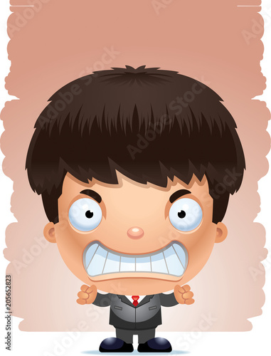 Angry Cartoon Boy in a Suit