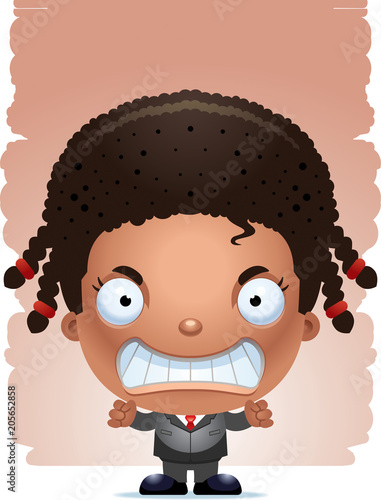 Angry Cartoon Girl in a Suit