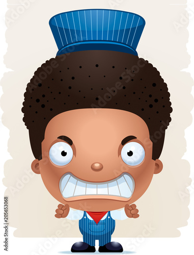 Angry Cartoon Boy Conductor