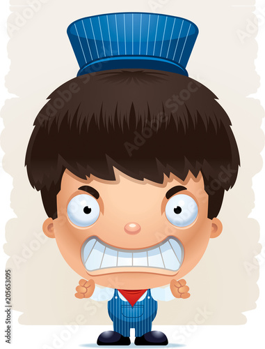 Angry Cartoon Boy Conductor