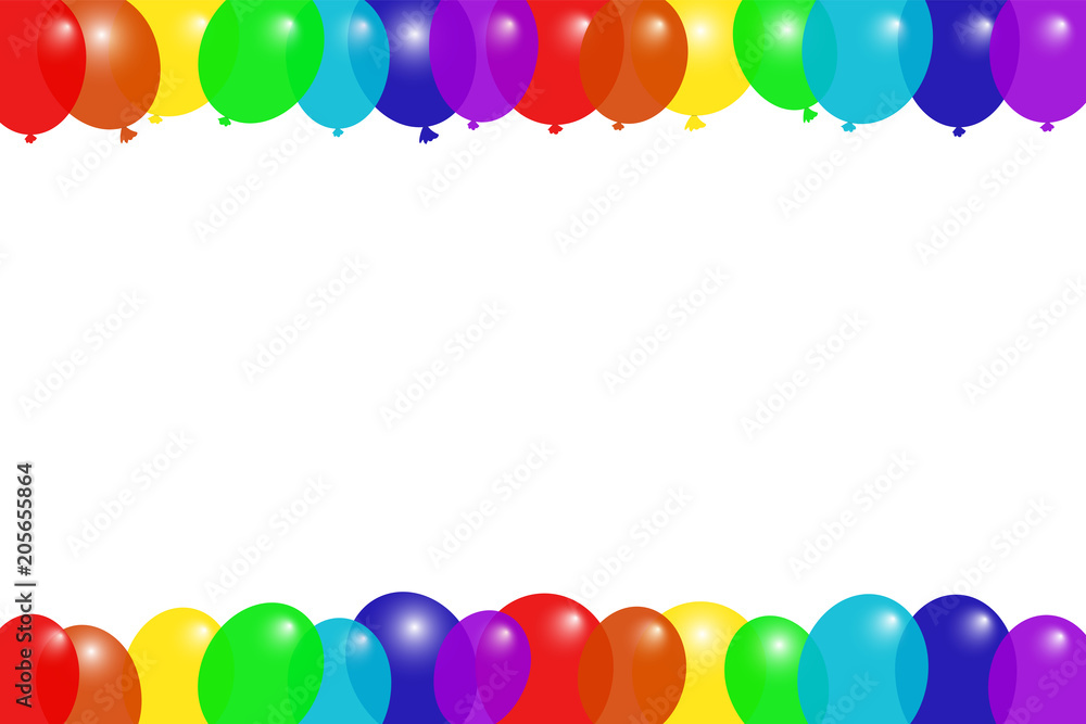 Birthday Balloons Border Horizontal