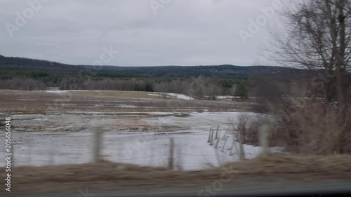 Driving Shot around Amherst, Farm Land, Massachusetts, Country Side photo