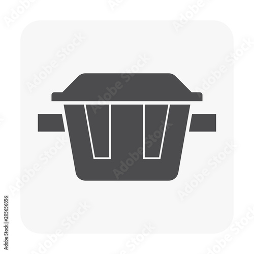 Grease trap vector icon. That plumbing device for home or restaurant. Use to intercept most grease, oil and solid from food preparation or cooking before enter wastewater disposal and treatment system
