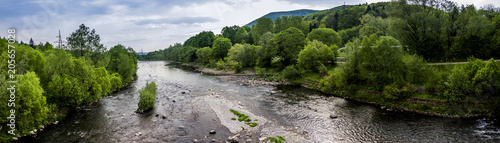 Opir river at the Carpathian mountains, national park Skolevski beskidy, Lviv region of Western Ukraine