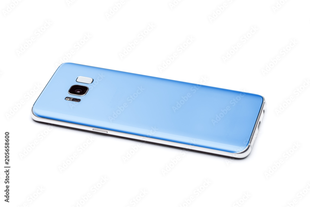 Smartphone is the rear side view isolated. Smartphone is the rear side view isolated.
