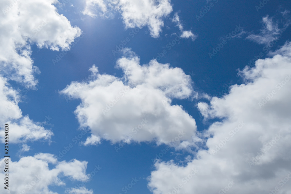 Blue sky and white clouds. Nature cloud landscape. Clouds in the blue sky. Blue sky background Blue sky and white clouds. Nature cloud landscape. Clouds in the blue sky. Blue sky background
