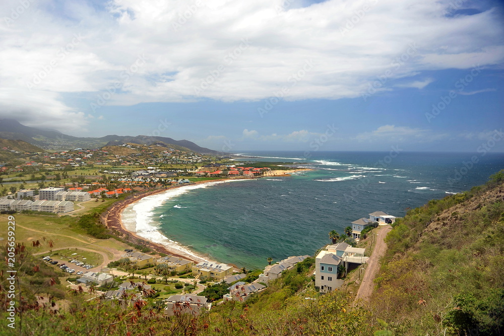 The coast of the island of Saint Kitts