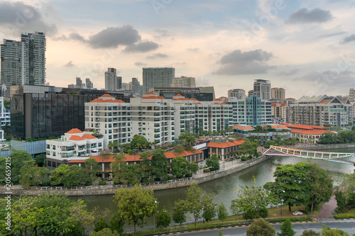 Singapore Cityscape along Robertson Quay