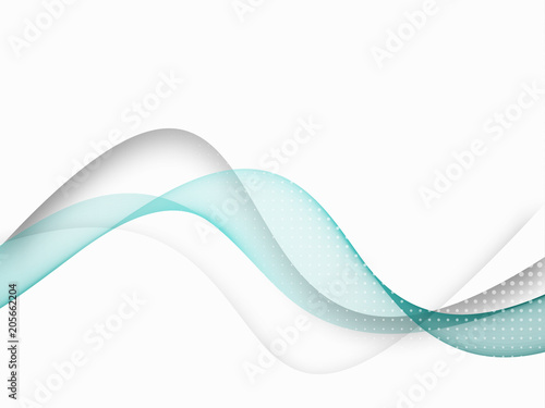 Abstract Soft Background With Green Wavy
