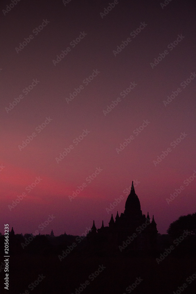 Night falls on Bagan