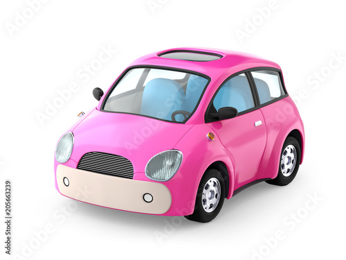 small cute pink car