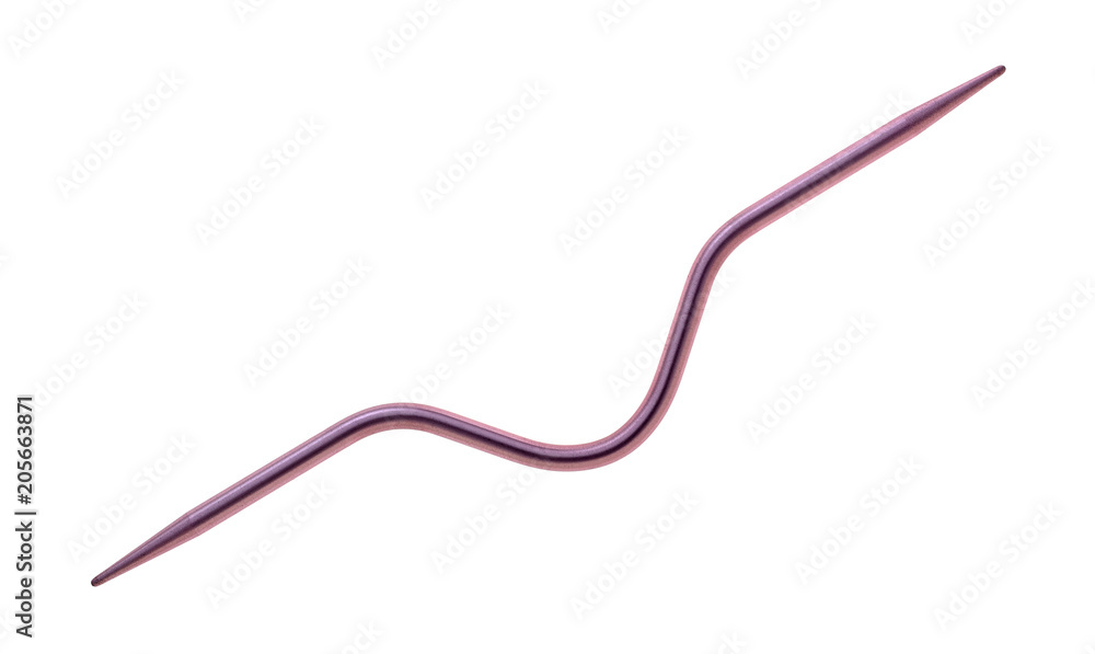 Cable stitch knitting needle on a white background. Cable stitch knitting needle on a white background.