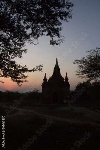 Bagan Pagoda at Sunset