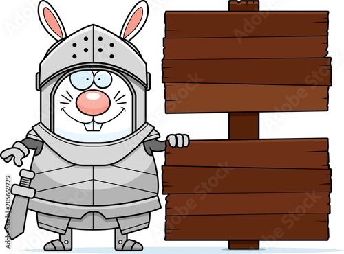 Cartoon Rabbit Knight Sign