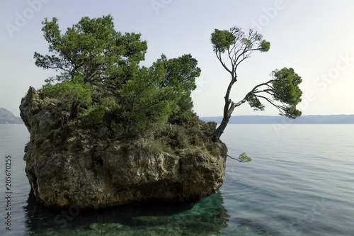 Fototapeta Naklejka Na Ścianę i Meble -  Kamen Brela - Tiny famous island in Brela, Makarska Riviera, Dalmatia, Croatia