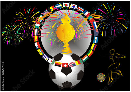 SOCCER-Fußball - Spielfeld - Trophäe