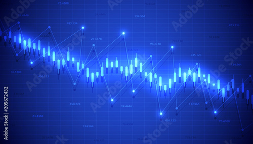 Financial data graph chart, economic statistics. Chart analytics economic concept. Business concept. Vector illustration.