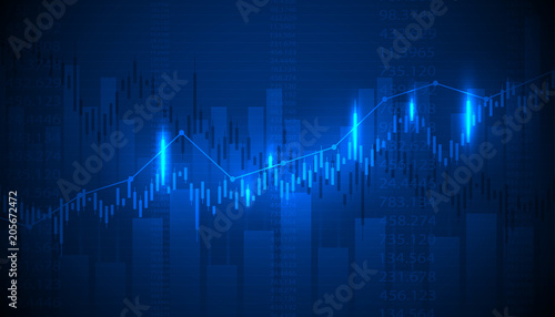 Financial data graph chart, economic statistics. Chart analytics economic concept. Business concept. Vector illustration.