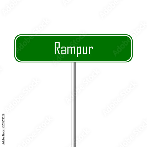 Rampur Town sign - place-name sign photo