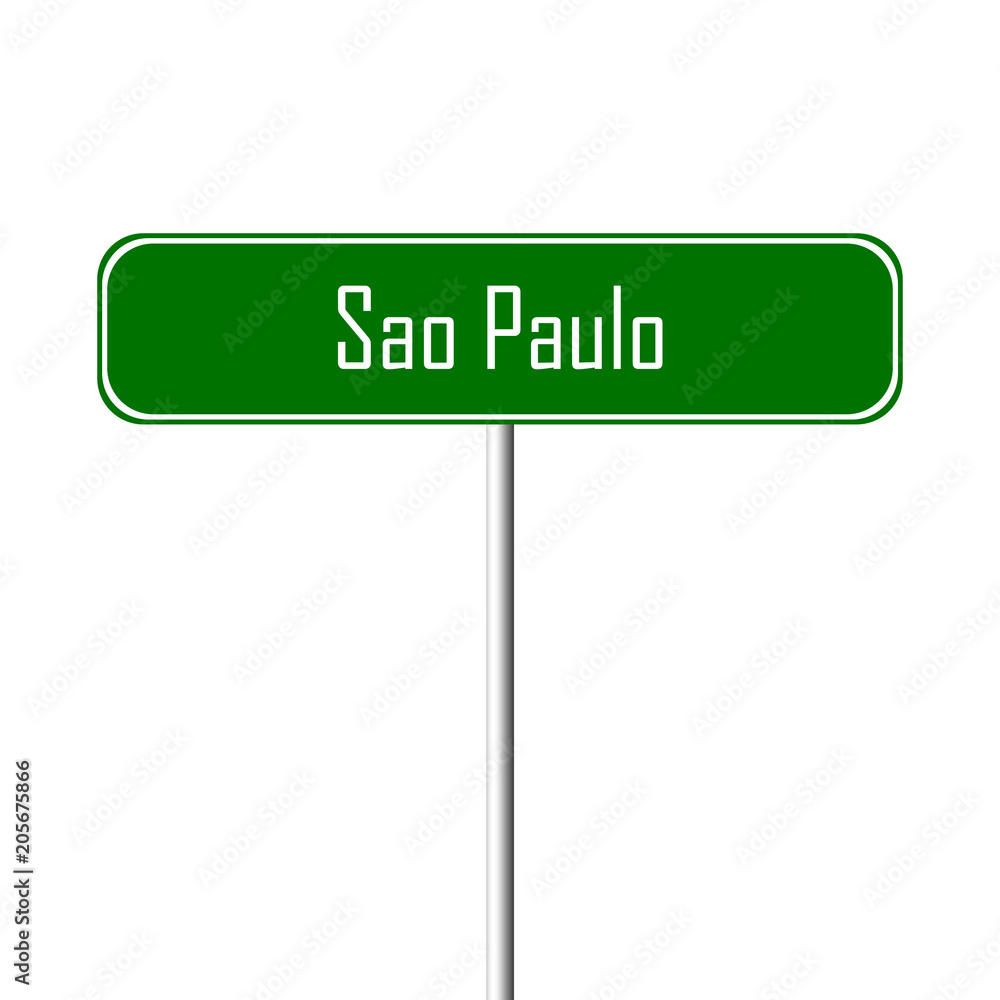 Sao Paulo Town sign - place-name sign Sao Paulo Town sign - place-name sign