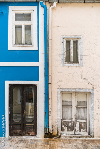 White and blue home facade in Cetinje