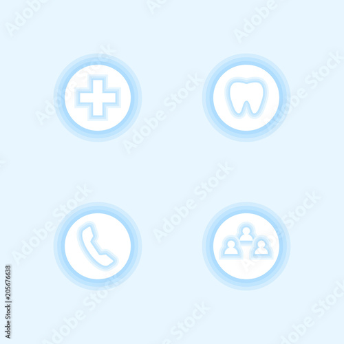 Tooth clinic icons.