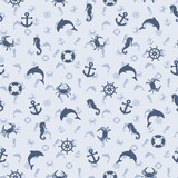 A seamless background with sea symbols.