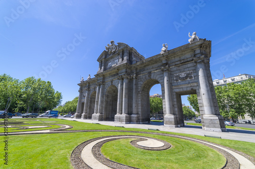 Puerta de Alcala is a one of the Madrid ancient doors of the city of Madrid, Spain. It was the entrance of people coming from France, Aragon, and Catalunia. It is a landmark of the city.
