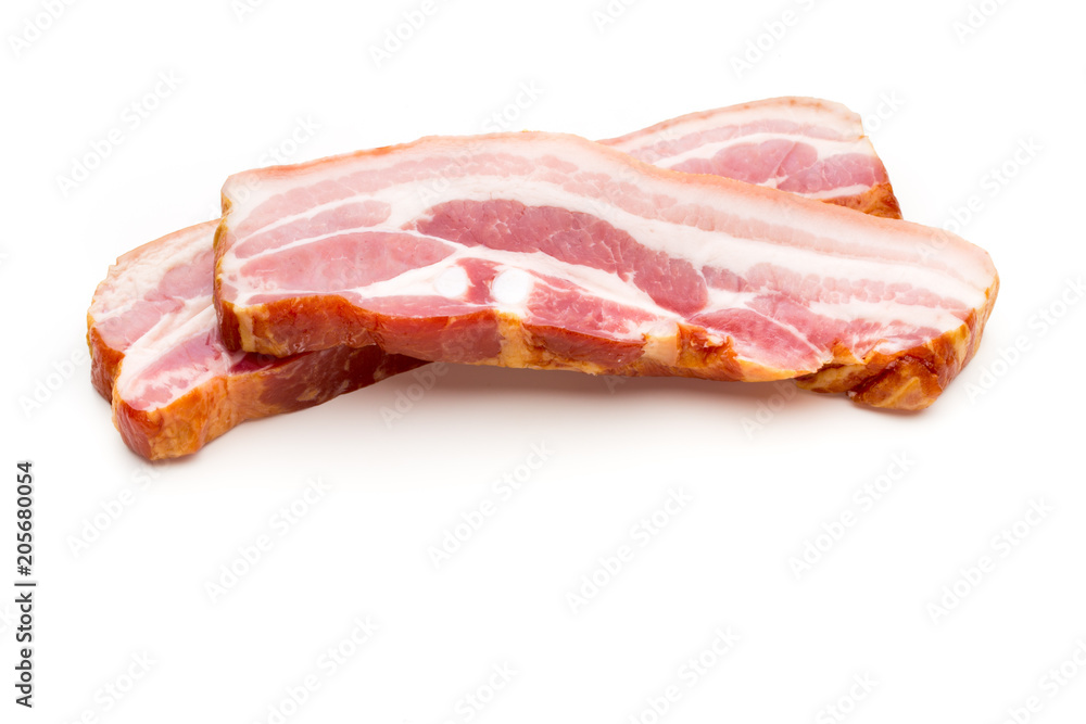 Pieces of raw pork lard isolated on white background. Pieces of raw pork lard isolated on white background.