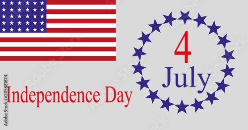 Independence Day1/In the picture, a whiff of the Independence Day in the United States on July 4, the US flag