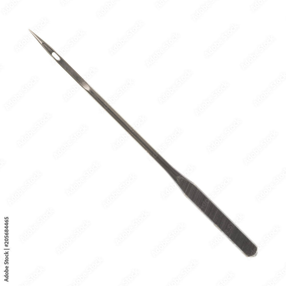 Heavy duty sewing machine needle isolated on a white background. Heavy duty sewing machine needle isolated on a white background.